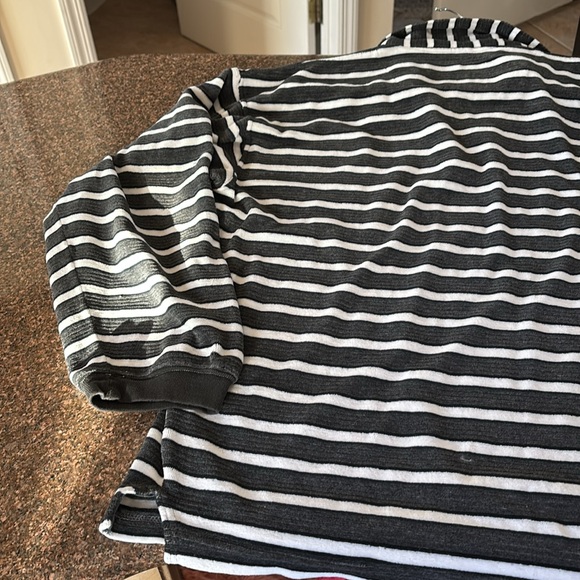 GIVENCHY MEN’S/LADIES BLACK GRAY WHITE VELOUR HALF ZIP SHIRT-VINTAGE - Picture 8 of 9